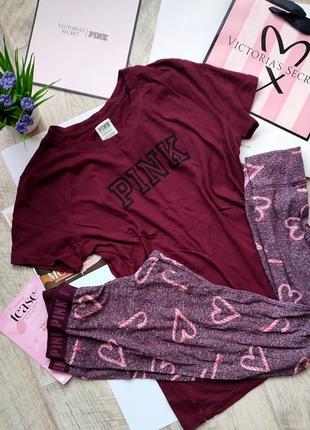 Victoria's secret pink xs s 34 36 пижама комплект для дома и сна
