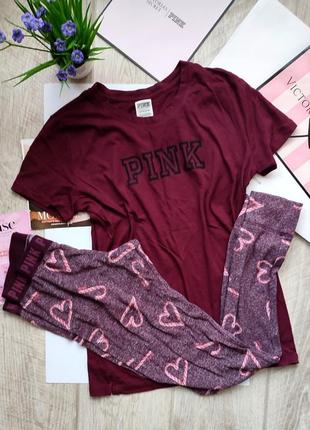 Victoria's secret pink xs s 34 36 пижама комплект для дома и сна2 фото