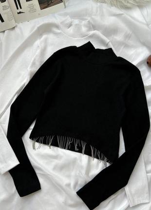 Кофтинка-топ, біла рубчик