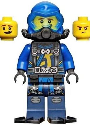 Мініфігурка колекційна lego ninjago 892181 minifigurka jay джей в скафандрі  і з ластами та мечем