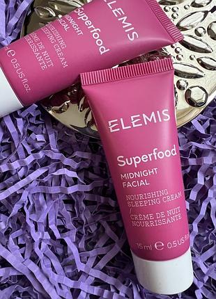 Ночной крем для лица elemis superfood nourishing sleeping cream, 15ml