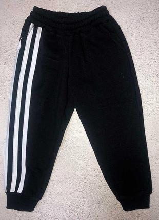 Утеплені спортивні штани для хлопця з лампасами зріст 98см-122см