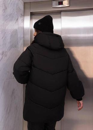 Женская зимняя куртка длинная большого размера биопух4 фото