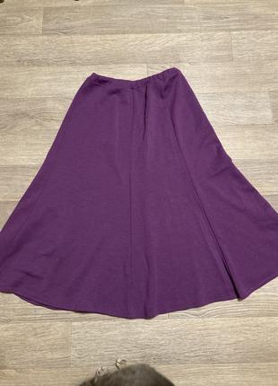 Женская фиолетовая вязаная юбка