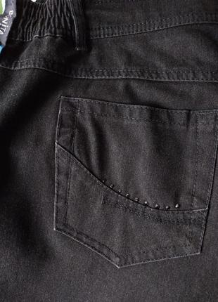 Р 16 / 50-52 базовые черно-серые джинсы штаны брюки стрейчевые пояс на резинке bonita8 фото