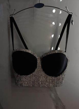 Корсетный топ камни стразы