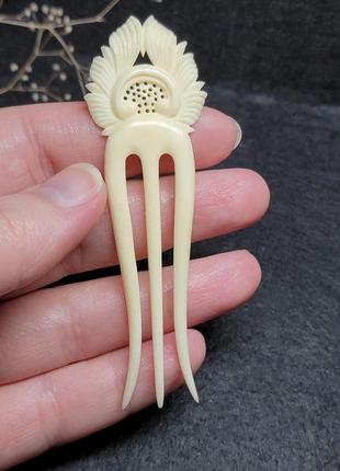 Антикварный гребень из кости гребешок заколка для волос шпилька