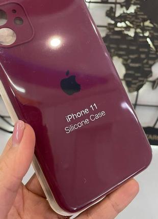 Чехол с квадратными бортами silicone case для iphone 11, качественный чехол с микрофиброй для айфон 113 фото