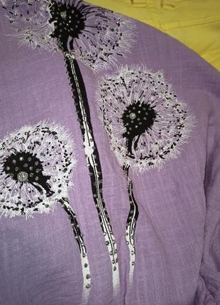 Новая коттоновая блуза из марлевки с принтом,44-48разм, италия.5 фото