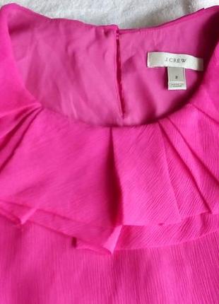 Яркая шелковая блуза, топ, майка, 100% шелк, фуксия, j.crew4 фото