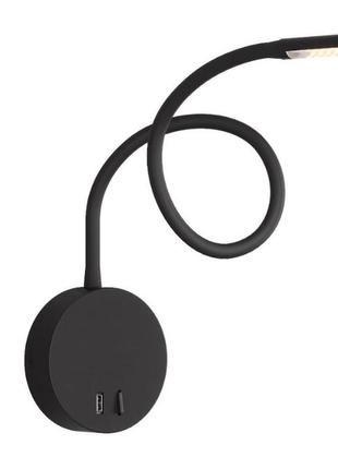 Бра+usb 5v 2.1a kloodi deco wa-liana 500 3000k bk