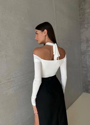 Белый боди с завязками ❤️ черный боди ❤️ элегантный боди ❤️ белый боди