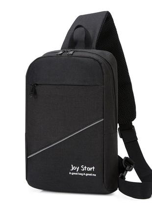 Чоловіча сумка слінг joy art sp2450bl, чорна