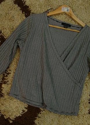 Футболка з рукавом 3/4. в дрібну смужку на запах atmosphere лонгслив