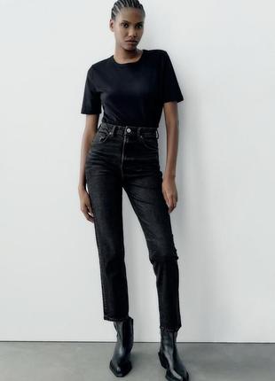 Джинсы zara trf mom fit high waist улучшенный размер 38