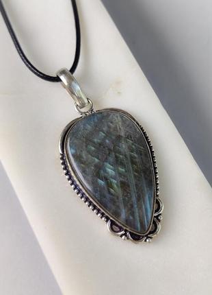 Підвісок лабрадор крапля. натуральний лабрадор. кулон блакитний лабрадор.індія.