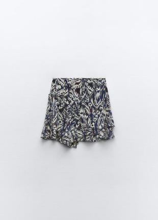 Металлизированная юбка с принтом zara new3 фото
