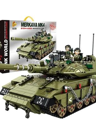 Військовий конструктор танк меркава мк4 та 6 міні фігурок у коробці (1730 деталей)1 фото