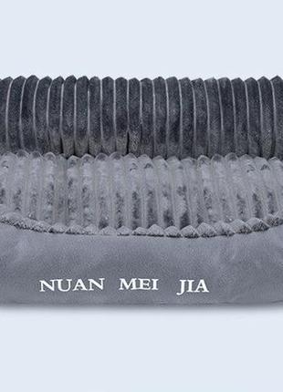 Оксамитовий лежак для собак pet style "nuan" сірий 50х40х20 см4 фото