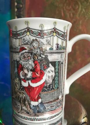 Винтажная викторианская коллекционная рождественская чашка кружка «санта клаус» английская1 фото