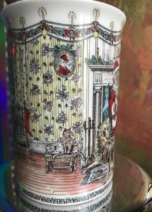 Винтажная викторианская коллекционная рождественская чашка кружка «санта клаус» английская4 фото