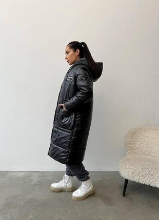 Стеганое зимнее пальто, женское теплое пальто на силиконе, зимнее пальто с капюшоном5 фото