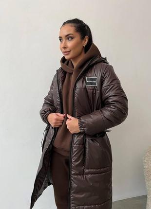 Стеганое зимнее пальто, женское теплое пальто на силиконе, зимнее пальто с капюшоном9 фото