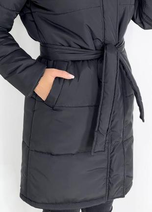 Жіноча зимова куртка плащівка еммі, синтепон 300 з підкладкою + капюшон3 фото