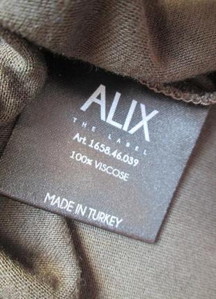 Шикарная стильная футболка цвета хаки с люрексом 100% вискоза alix турция8 фото