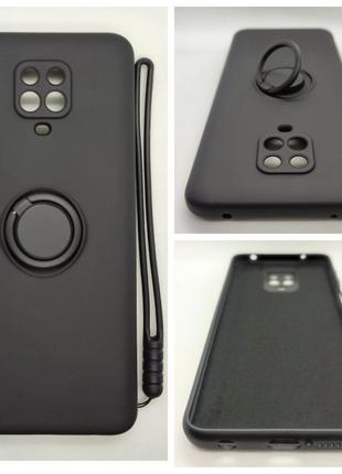 Силиконовый чехол, бампер с кольцом-подставкой под магнит для xiaomi redmi note 9 pro / 9s