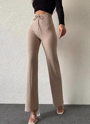 Стильные женские брюки, модный клёш.высокая посадка рубчик4 фото