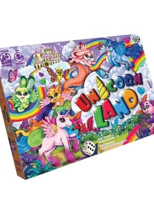 Игра настольная unicorn land, описание на русском и украинском языке, в коробке danko toys