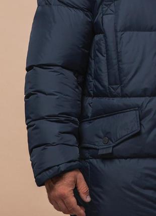 Зимняя мужская куртка большого размера темно-синего цвета модель 32846 фото