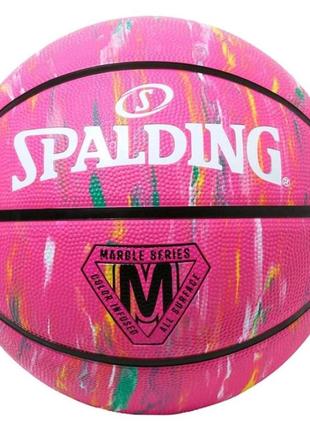 М'яч баскетбольний spalding marble series рожевий,