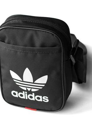 Чоловіча сумка месенджер adidas casual чорна спортивна барсетка через плече текстильна3 фото