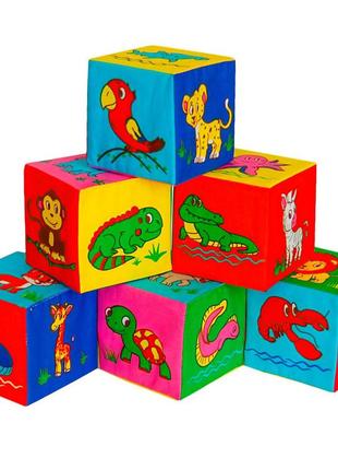 090601-11 набор мягких кубиков зоопарк