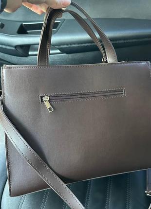 Женская большая качественная сумка, классическая женская сумочка с декоративным замком4 фото