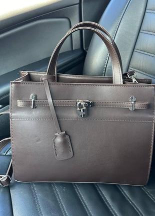 Женская большая качественная сумка, классическая женская сумочка с декоративным замком2 фото