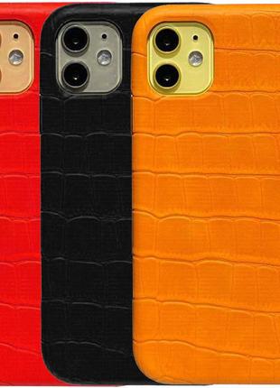 Кожаный чехол croco leather для apple iphone 11 (6.1")1 фото