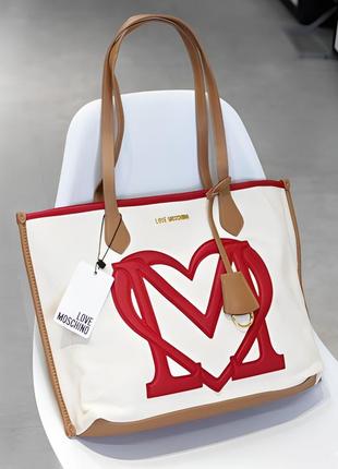 Love moschino полотняна сумка- тоут3 фото