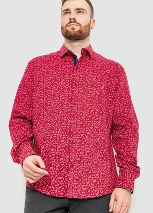 Рубашка мужская с принтом, цвет бордовый, gw