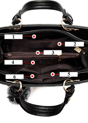 Женская модная сумочка с меховой подвеской, стильная сумка для девушки с меховым брелоком9 фото