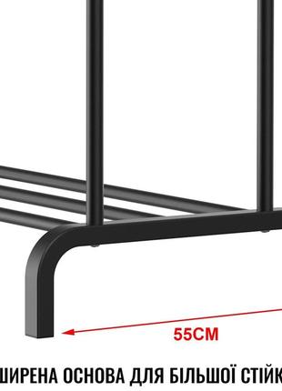 Двойная стойка вешалка для одежды и обуви loft rack напольная стальная с полкой black gw5 фото