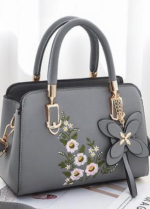 Женская маленькая сумка с вышивкой, стильная мини сумочка с цветочками2 фото