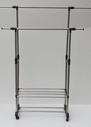 Вешалка-стойка для одежды и обуви triple stand hanger gw4 фото
