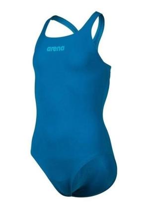 Купальник закритий для дівчат arena team swimsuit swim pro solid блакитний діт 128см