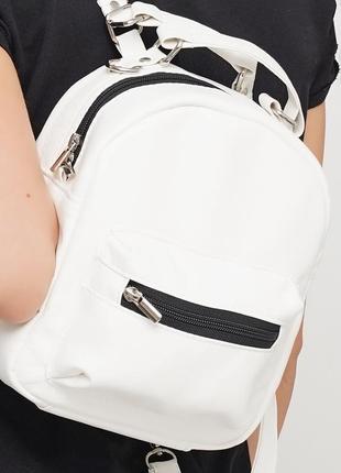Женская белая сумка-рюкзак, трансформер4 фото