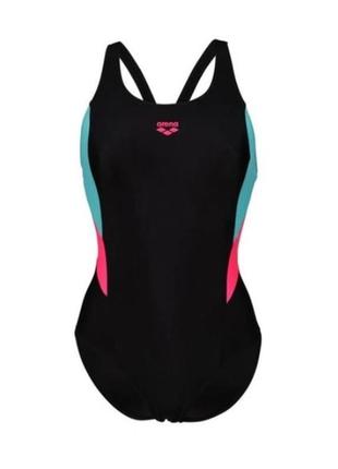 Купальник закритий для жінок arena swimsuit v back panel чорний, рожевий, бірюзовий жін 42