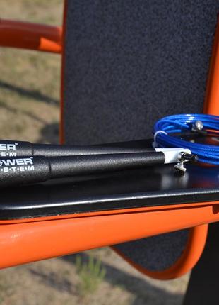 Скакалка скоростная спортивная для тренировок power system ps-4033 crossfit blue (2,8m.) dm-114 фото