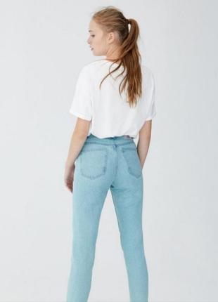 Голубые мом джинсы, mom джинсы